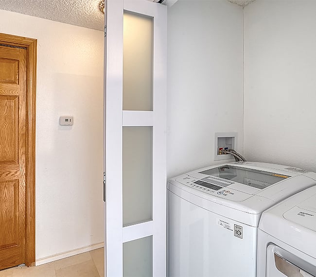 laundry in entry hall