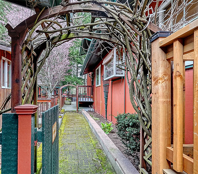 walkway to back deck area