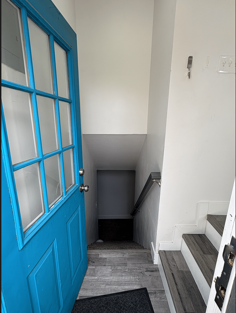 Enter via backdoor for a semi-private entrance to the basement.