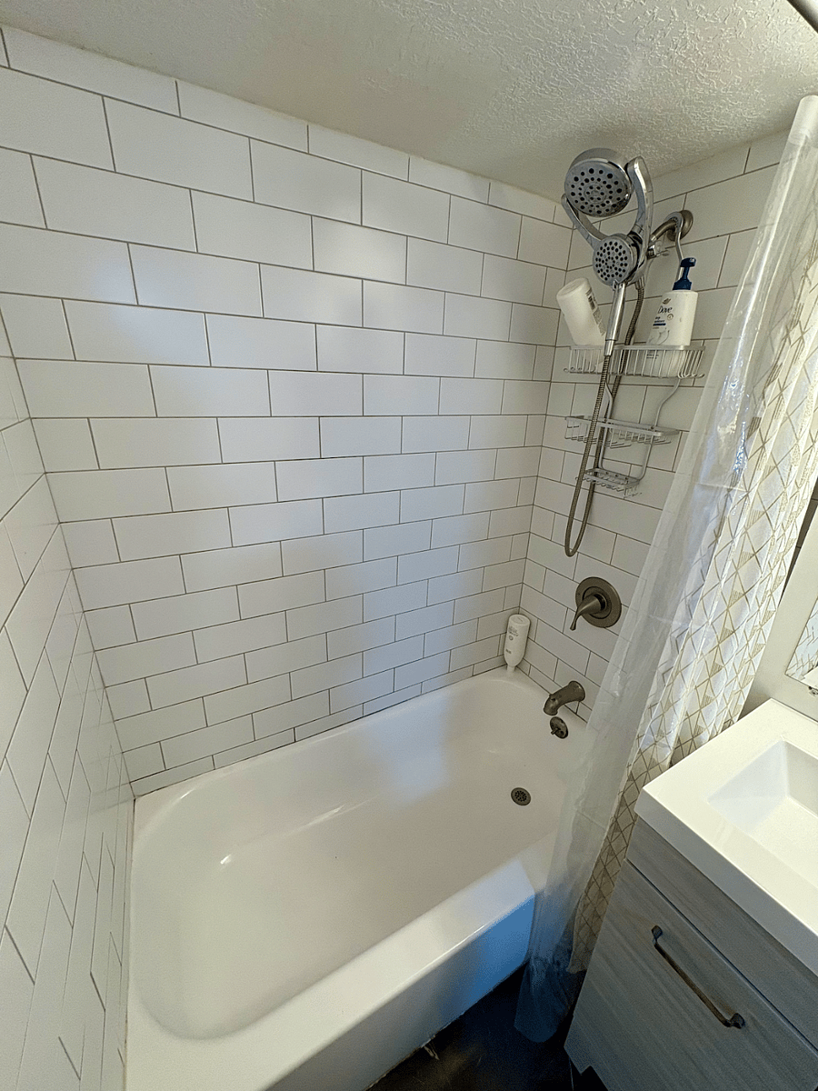 Dedicated bathroom across from your bedroom with full bath/shower combo.