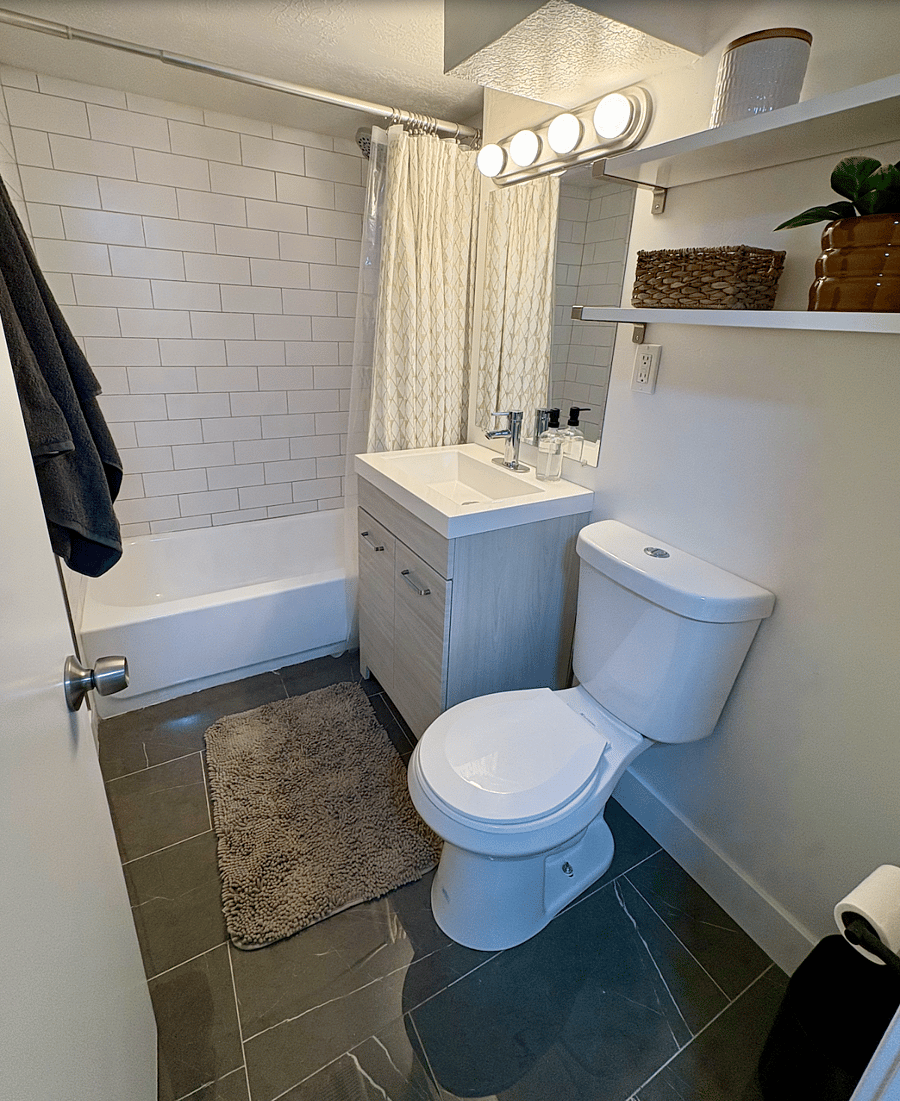 Dedicated bathroom across from your bedroom with full bath/shower combo.