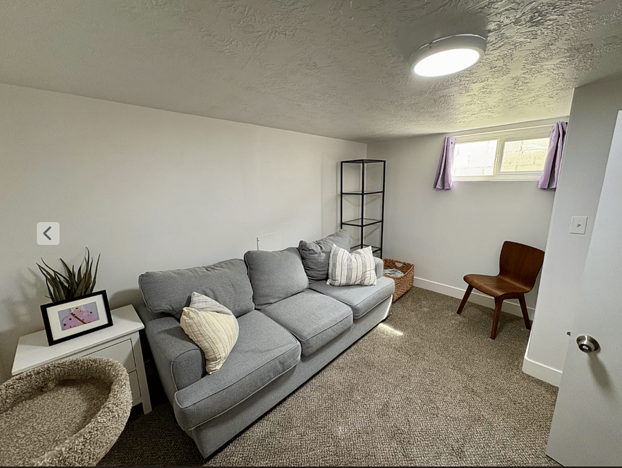 Private den with sofa and Roku Smart TV. You'll just need to share it with two cats.
