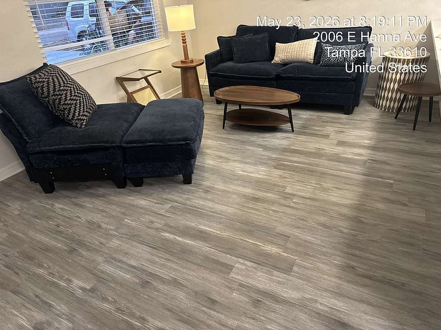A living room that actually feels like home not just a rental.