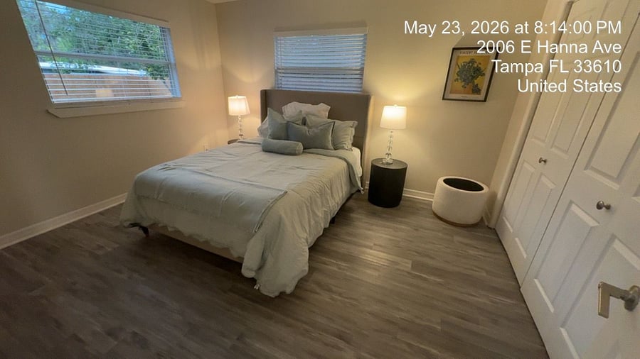 Warm, cozy bedroom ready for night-shift sleepers.