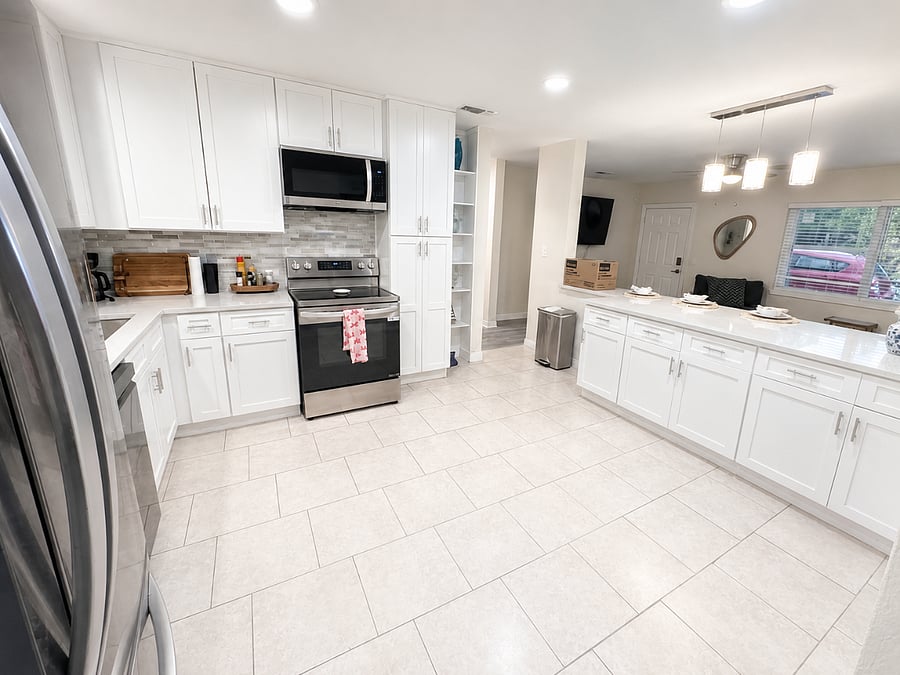 Spacious kitchen stocked with everything needed for extended stays