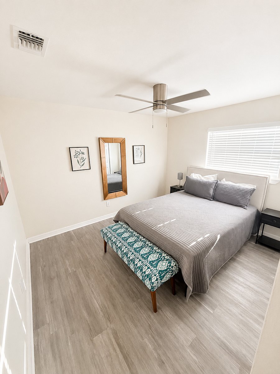 Comfortable bedroom with stylish dcor touches