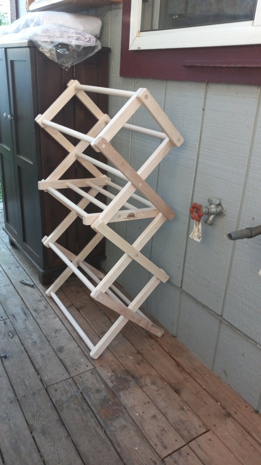 Folding Birchwood indoor /outdoor clothes drying Rackers Coffee