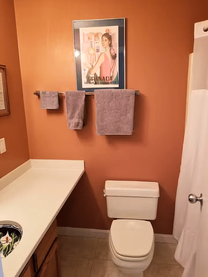 Full bath downstairs. Not pictured is a half bath in the loft.