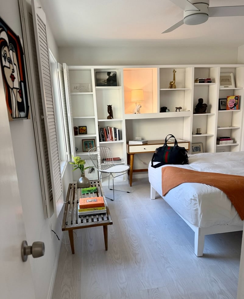 Guest Bedroom with Queen Bed and Desk