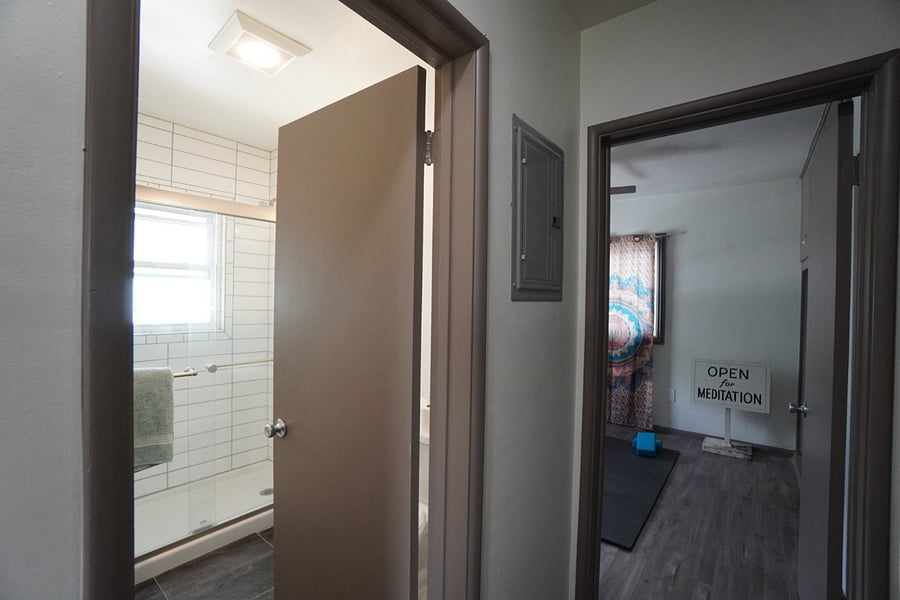 Bathroom to Meditation Room.