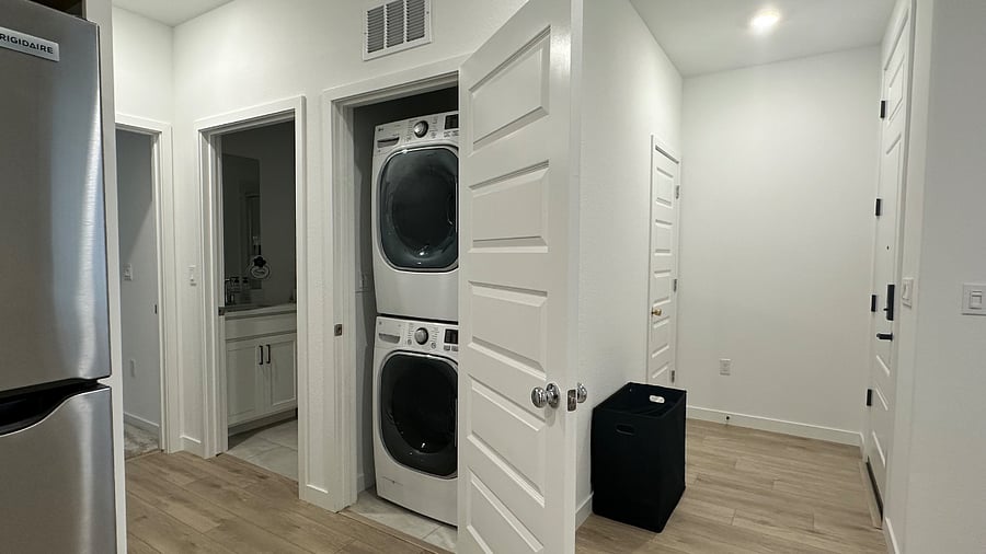 Laundry room and private entry door