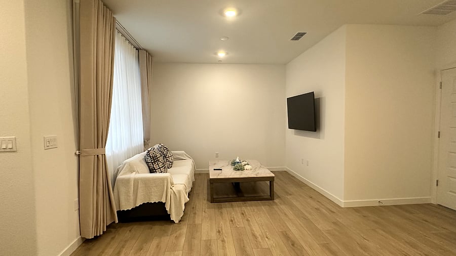 Living room with smart TV