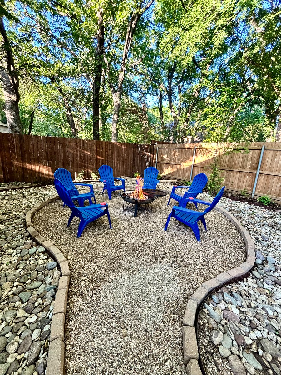 Backyard firepit area