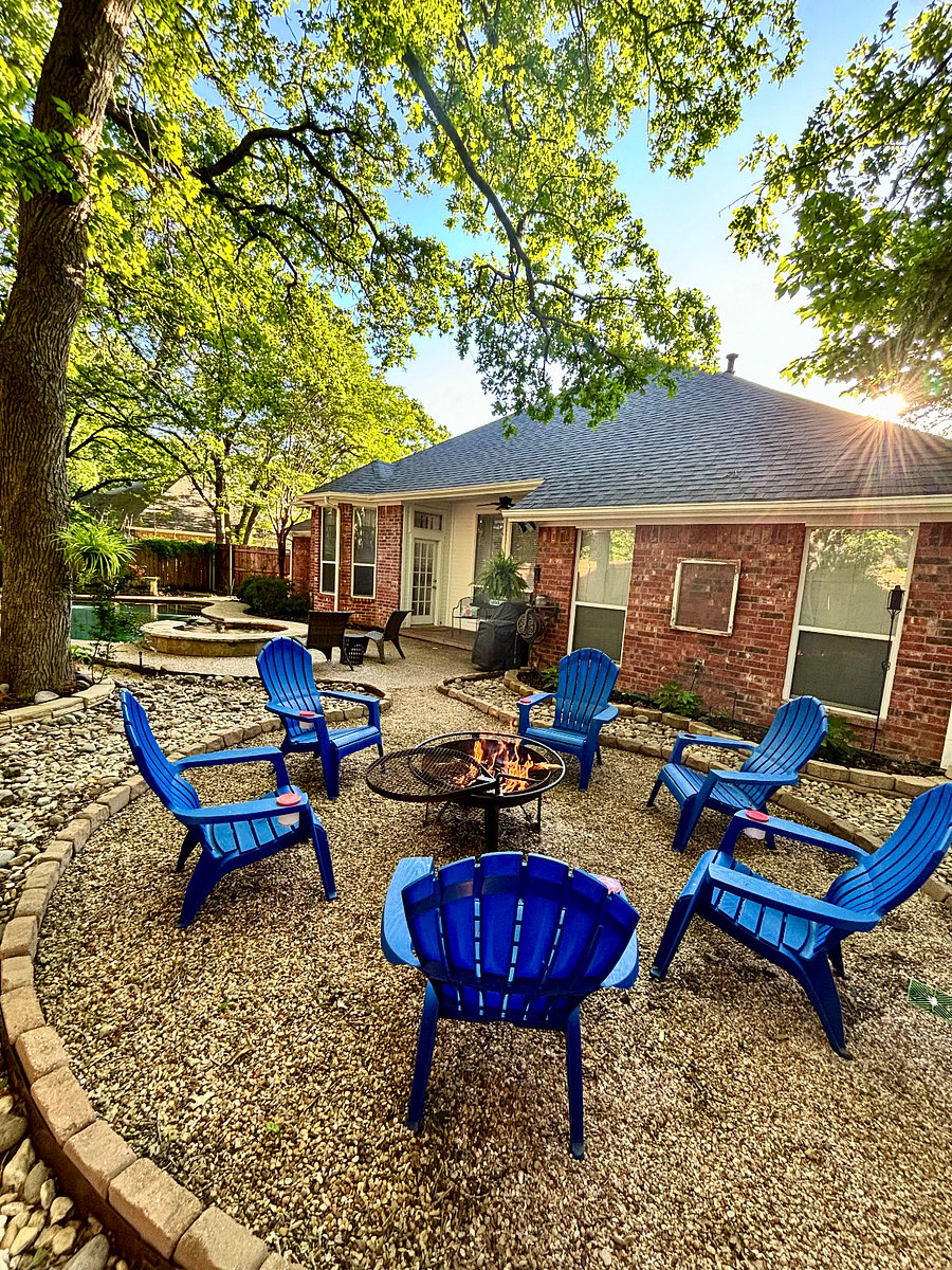 Backyard firepit area