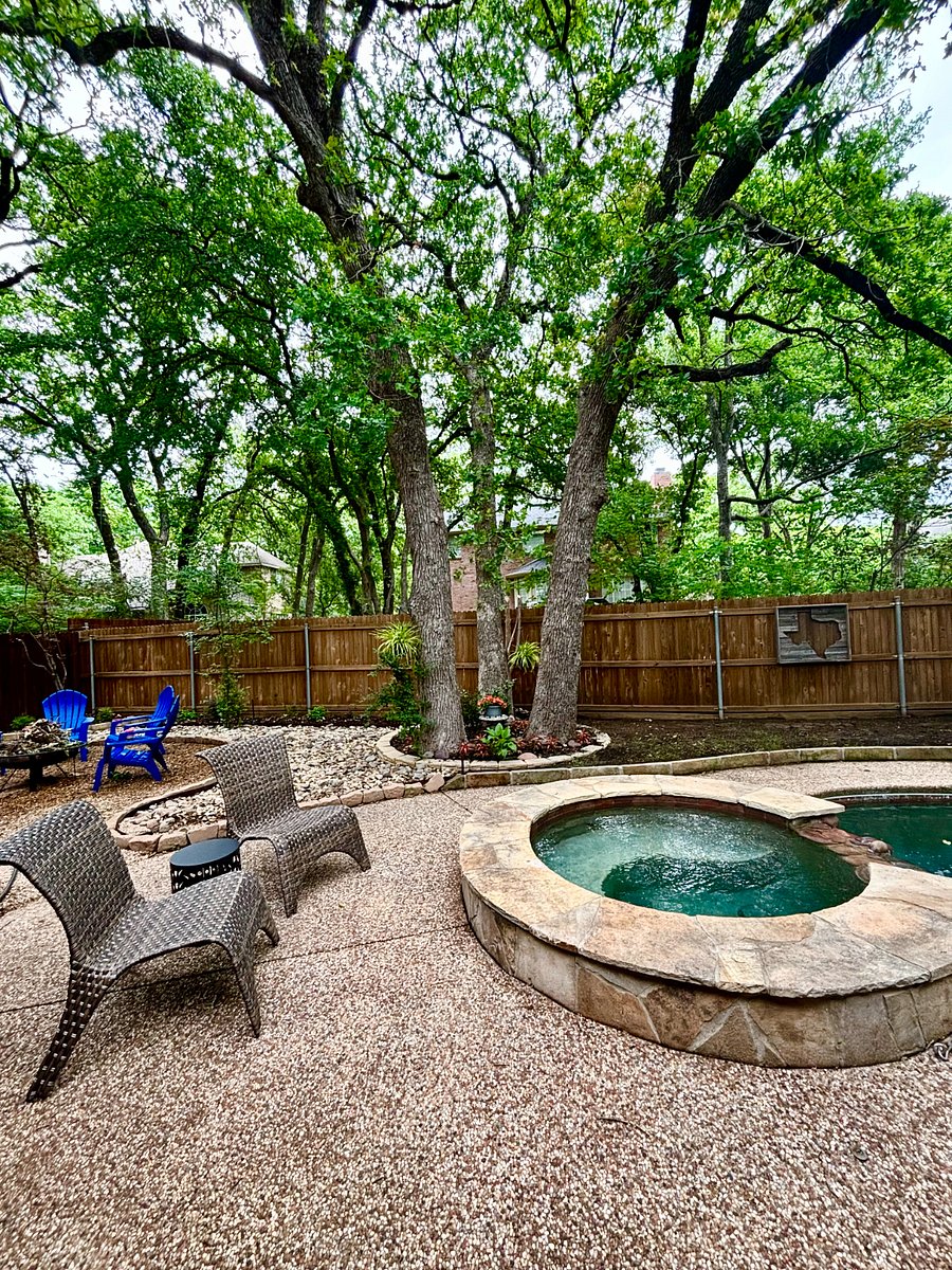 Backyard spa with aerator