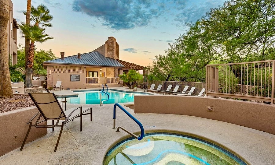 One of two hot tubs
