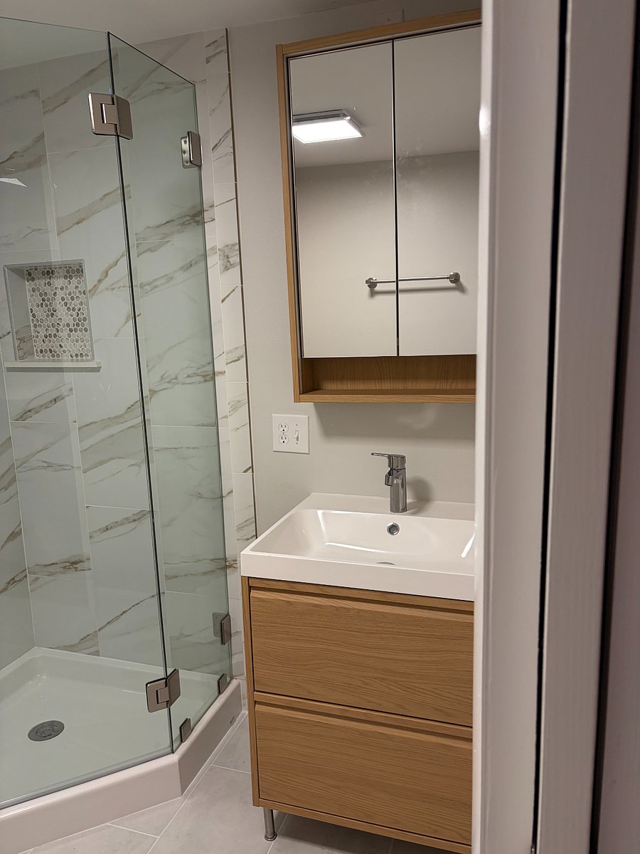 Bathroom with Medicine Cabinet with built-in lighting