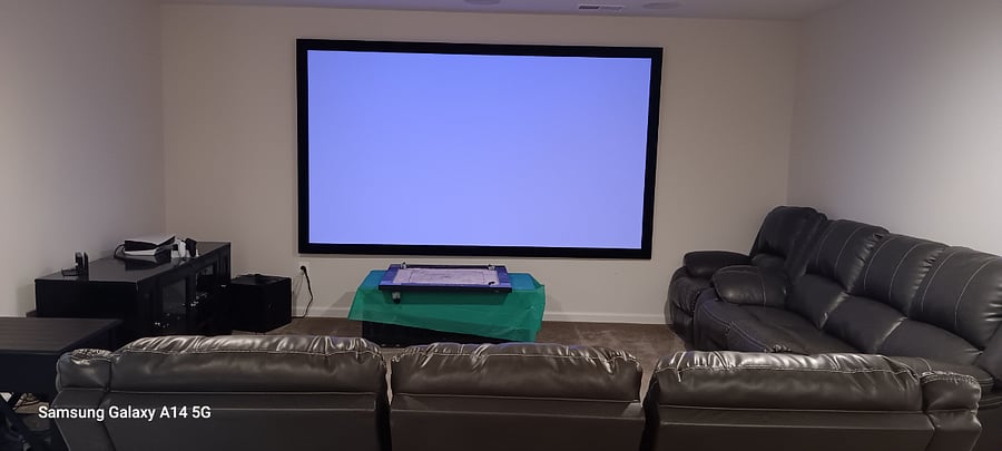 Living room - Home Theater Screen not included.