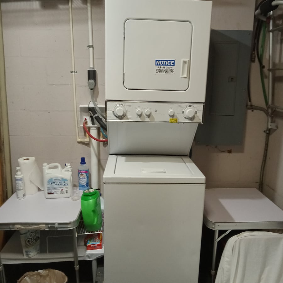 Laundry in garage of cottage