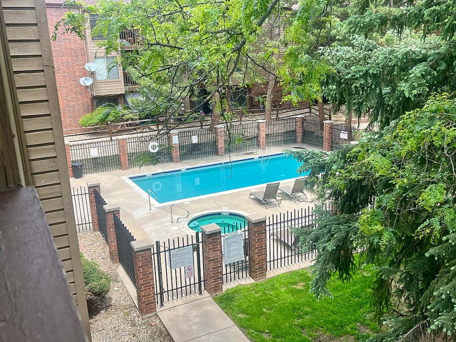 Pool & hot tub are open Memorial Day to Labor Day! (View from the deck)