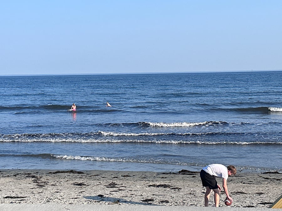 East End Beach, 5 minutes walk away.