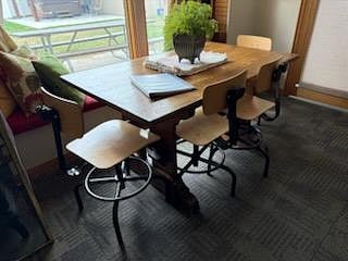 desk and kitchen table