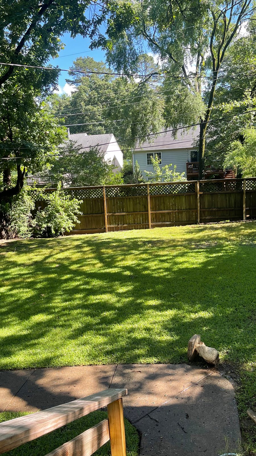 Large backyard. Lawn maintenance provided bi-weekly.
