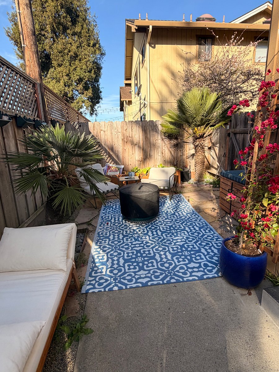 Backyard seating area
