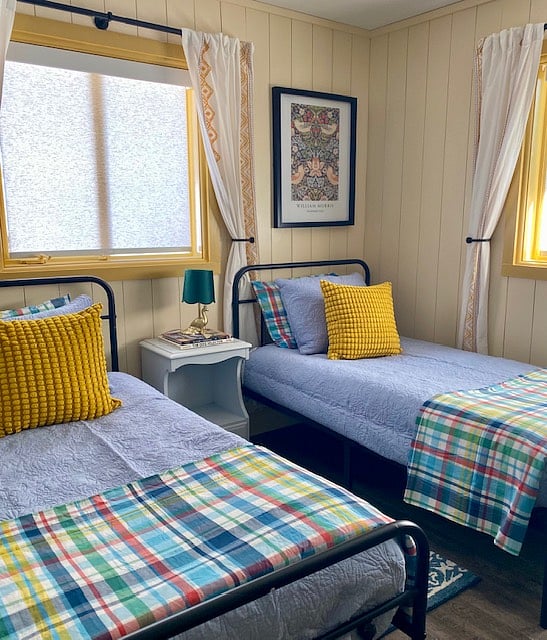 Two twin beds (crib is available)