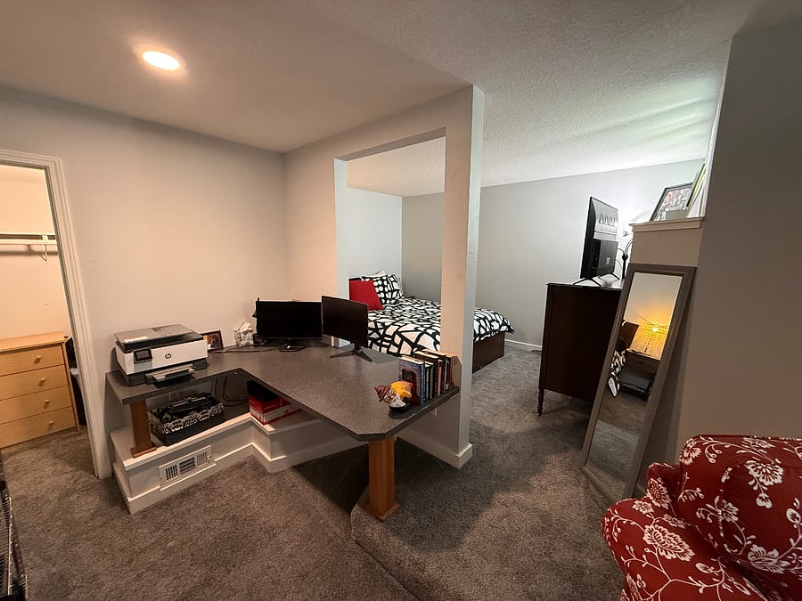 Bedroom, partial closet