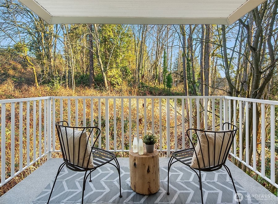 Private patio is accessible via the living room or the 2nd bedroom.