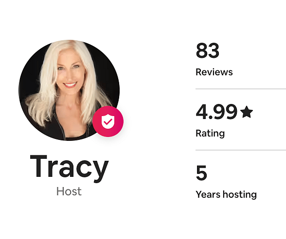 Hi I'm your host, Tracy. I've been a Super Host on Airbnb for 5 years. This is the first time I'm listing this apartment and I will continue to do my best to make your stay wonderful.