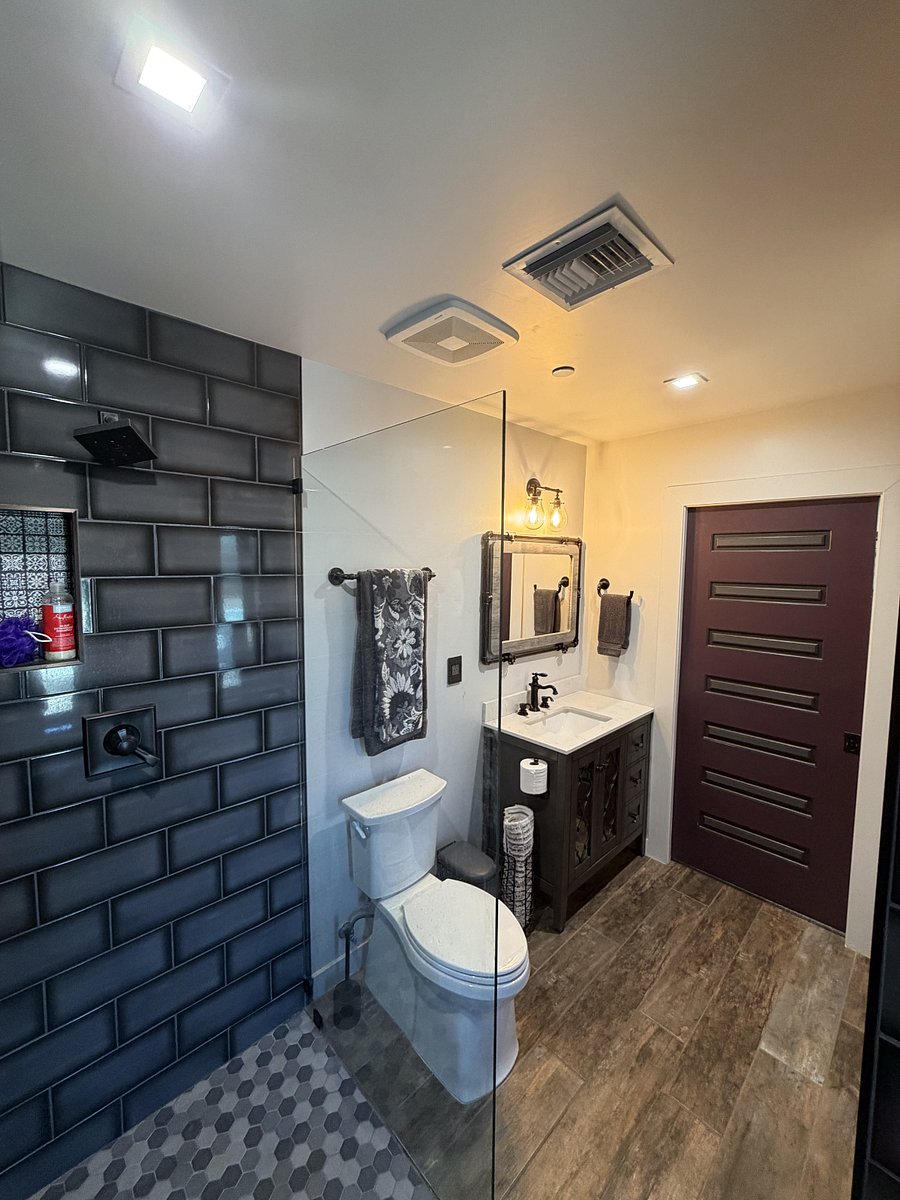 Second Master Bathroom En Suite Vanity and Pocket Door