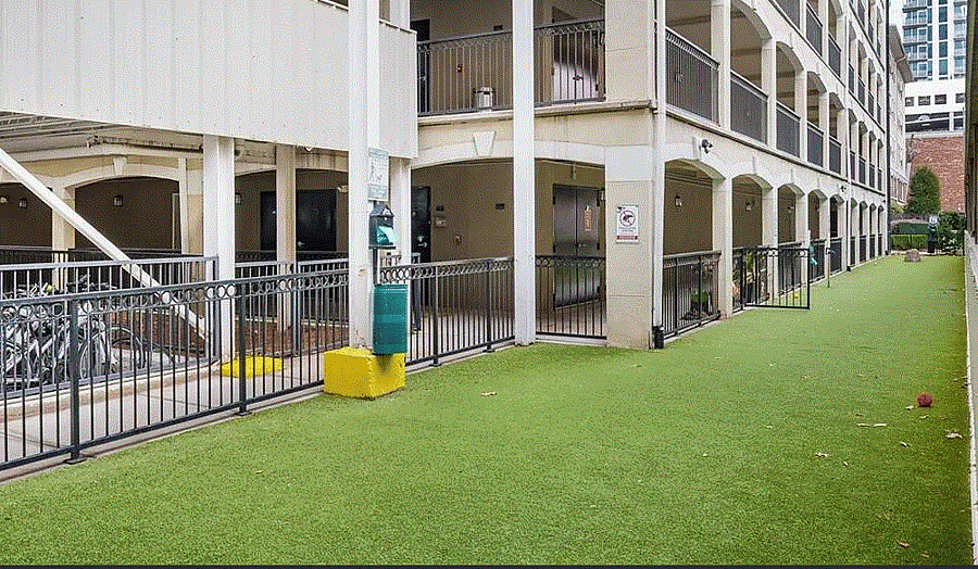 dog run area and on same level as unit.