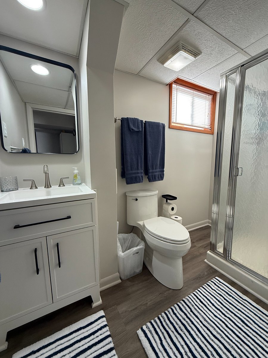 Updated Bathroom with tiled shower