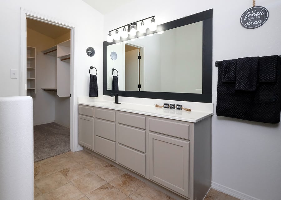 Bright, spacious mirror for effortless morning routines.