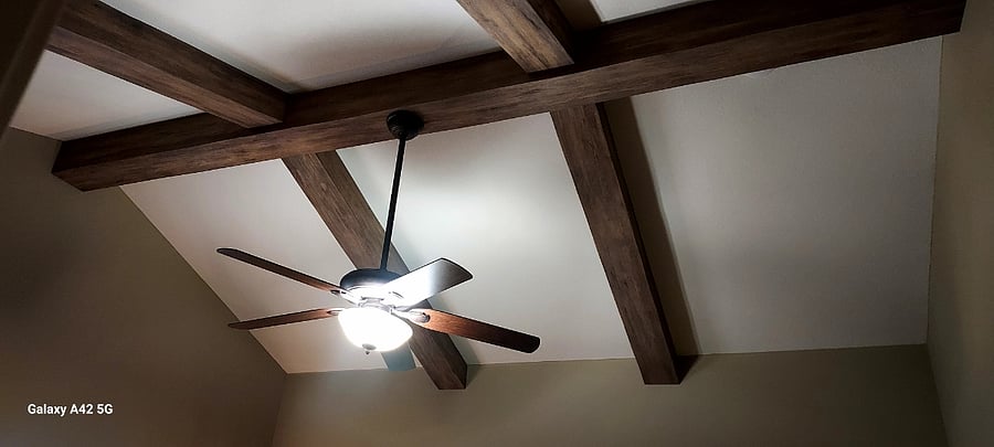 Ceiling beams in Master Bedroom