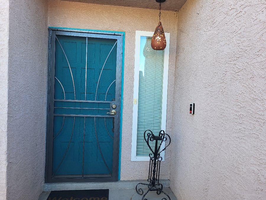 Front door with Security Door and Alarm front
