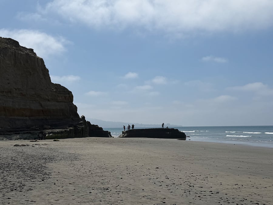 Flat Rock at far end of Torrey Pines Beach and State Park.