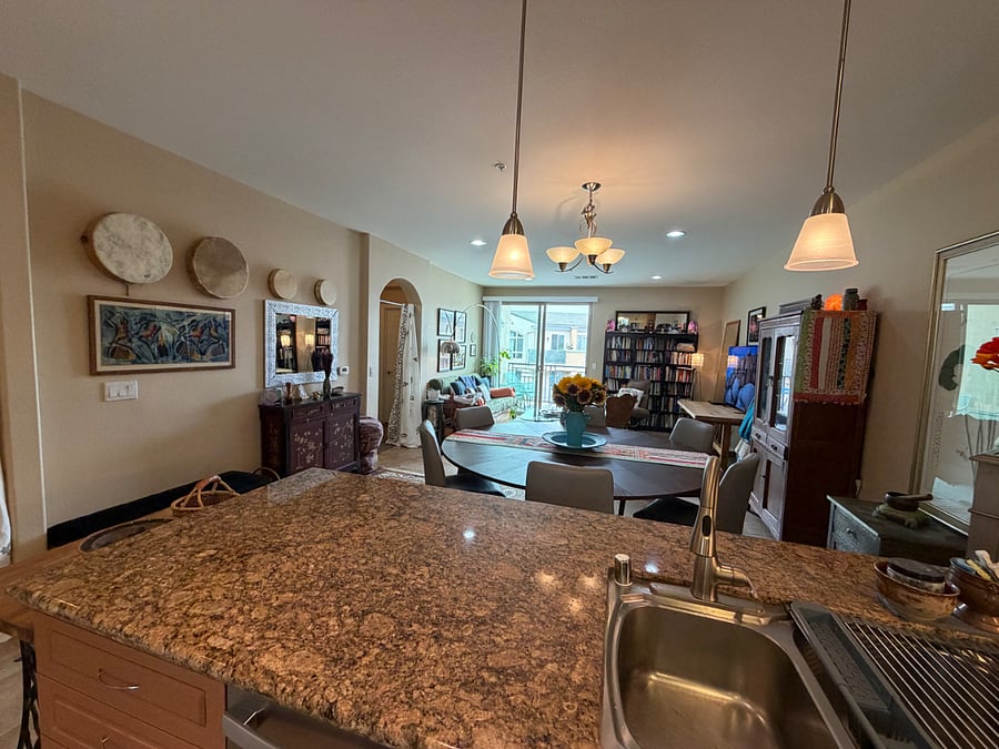 looking out across main living area.