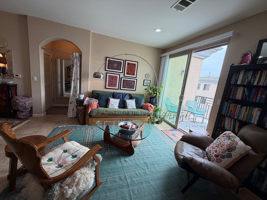 living room looking out over balcony