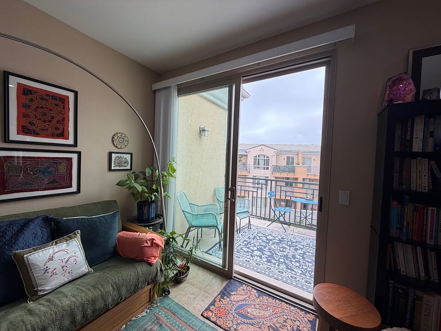 balcony facing west.