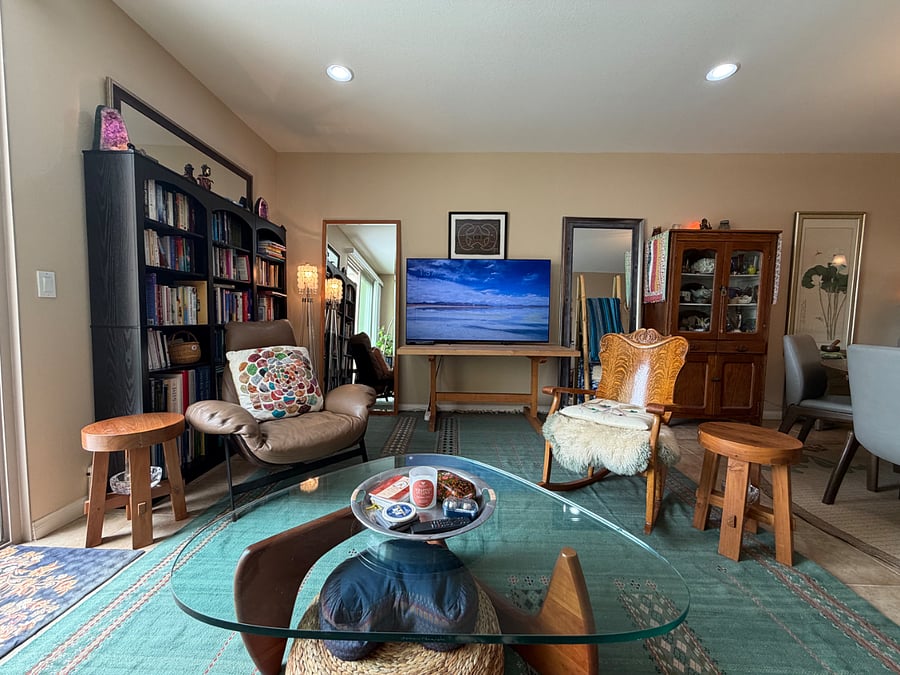 view from couch to smart TV. 