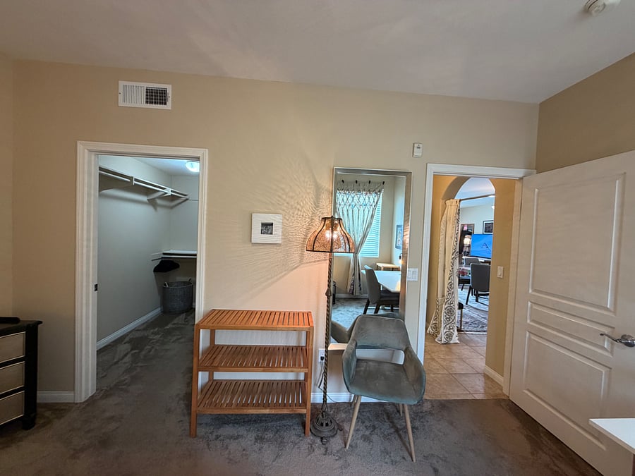 Your master suite with walk in closet, 2nd closet and en suite full bathroom with tub.
