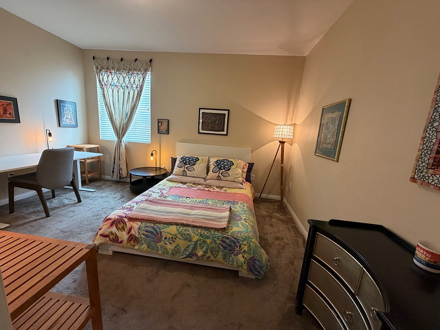 Your master suite looking into bedroom from walk in closet