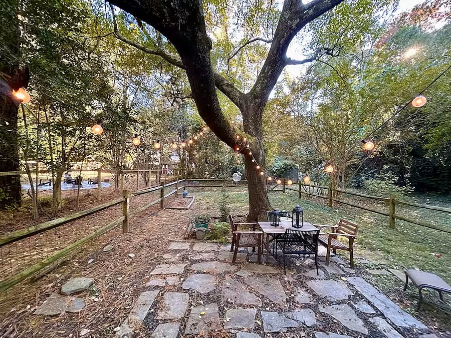 Fenced in backyard