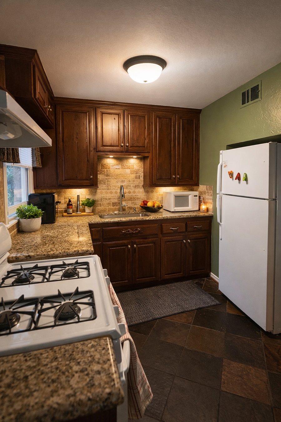 Nice Kitchen - granite countertops and tile flooring
