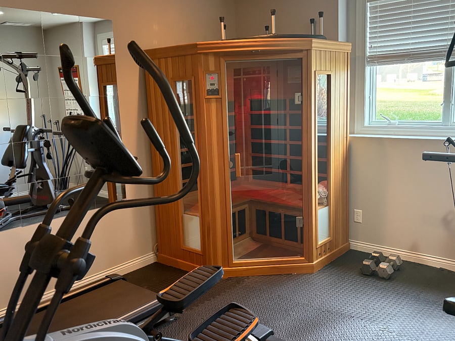 Sauna in Gym in basement