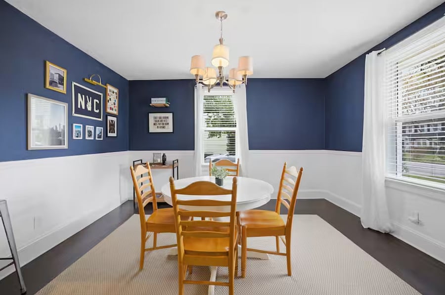 The dining nook is a great spot for morning coffee or a quiet dinner.
