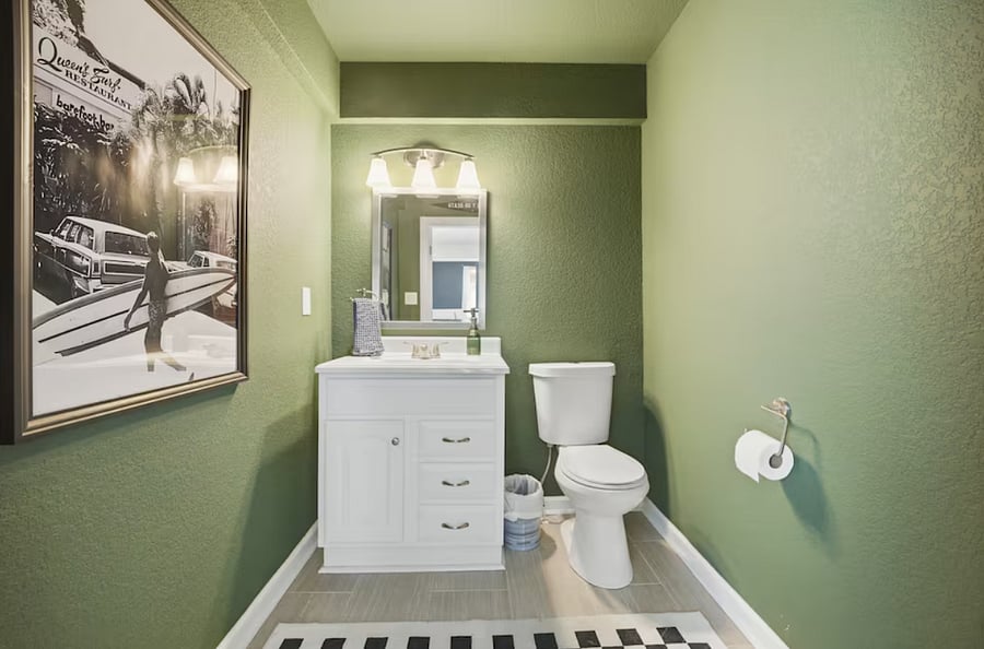 Spacious half bath on first floor.